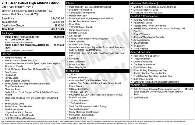 2015 Jeep Patriot High Altitude Edition