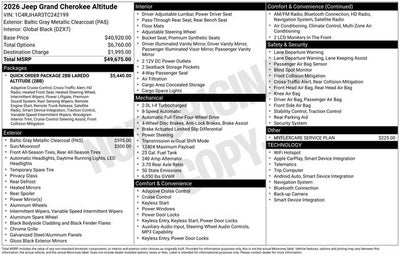 2026 Jeep Grand Cherokee GRAND CHEROKEE LAREDO ALTITUDE 4X4