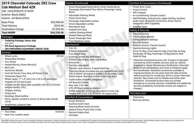 2019 Chevrolet Colorado ZR2