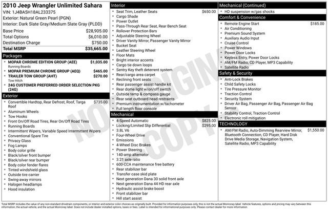 2010 Jeep Wrangler Unlimited Sahara