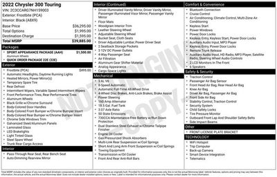 2022 Chrysler 300 Touring AWD