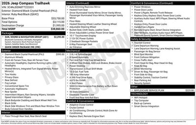 2026 Jeep Compass COMPASS TRAILHAWK 4X4