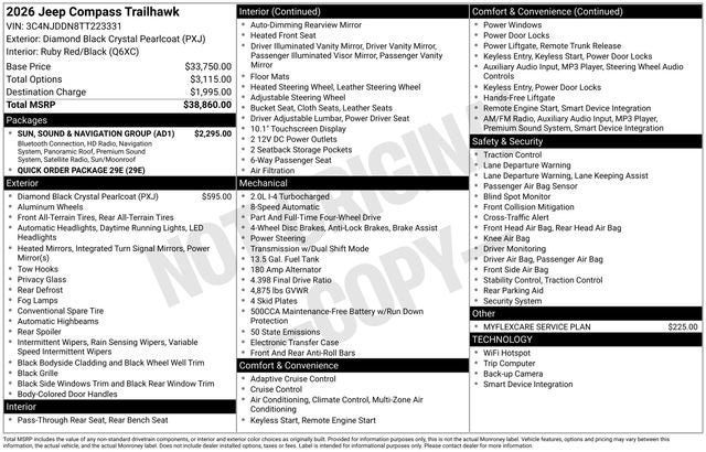 2026 Jeep Compass COMPASS TRAILHAWK 4X4