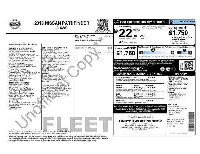 2019 Nissan Pathfinder S