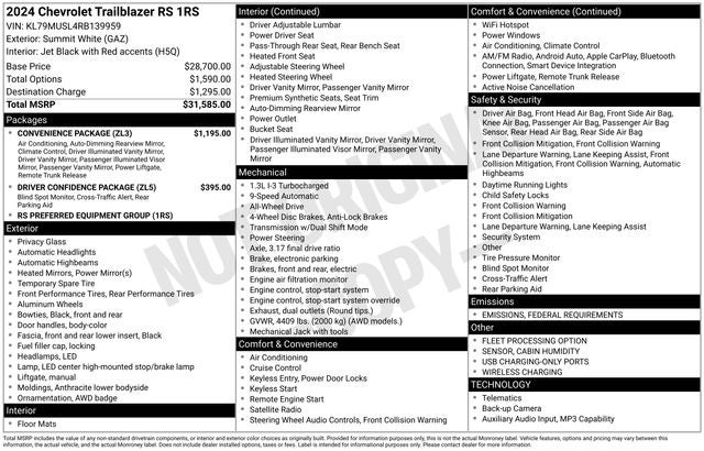 2024 Chevrolet Trailblazer AWD RS