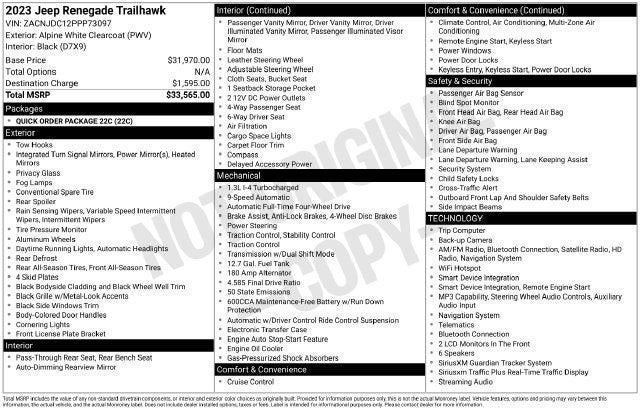 2023 Jeep Renegade Trailhawk 4x4