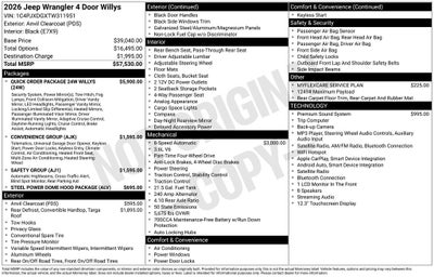 2026 Jeep Wrangler Willys