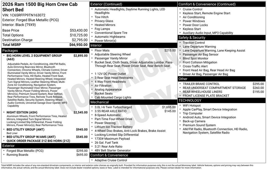 2026 RAM 1500 Big Horn/Lone Star