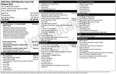 2026 RAM 2500 Big Horn