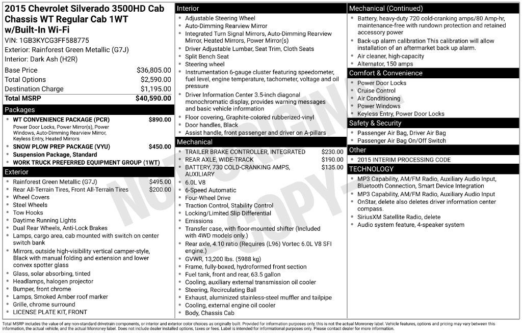 2015 Chevrolet Silverado 3500HD Work Truck