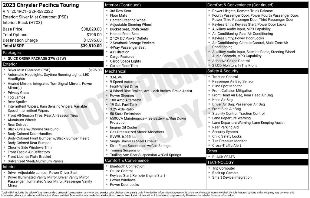 2023 Chrysler Pacifica Touring