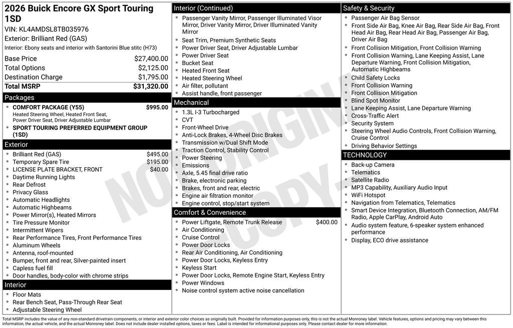 2026 Buick Encore GX Sport Touring