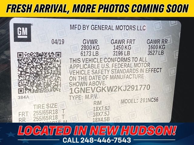 2019 Chevrolet Traverse LT Cloth w/1LT