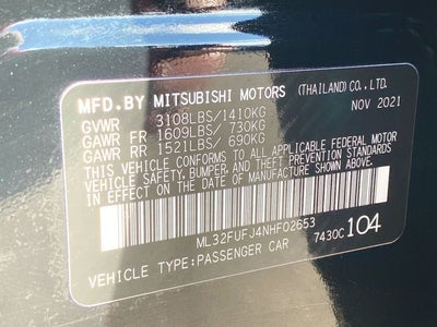 2022 Mitsubishi Mirage G4 ES