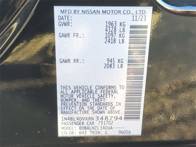 2024 Nissan Altima SV FWD