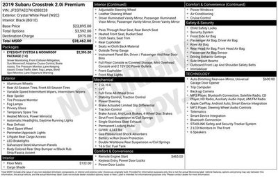 2019 Subaru Crosstrek 2.0i Premium