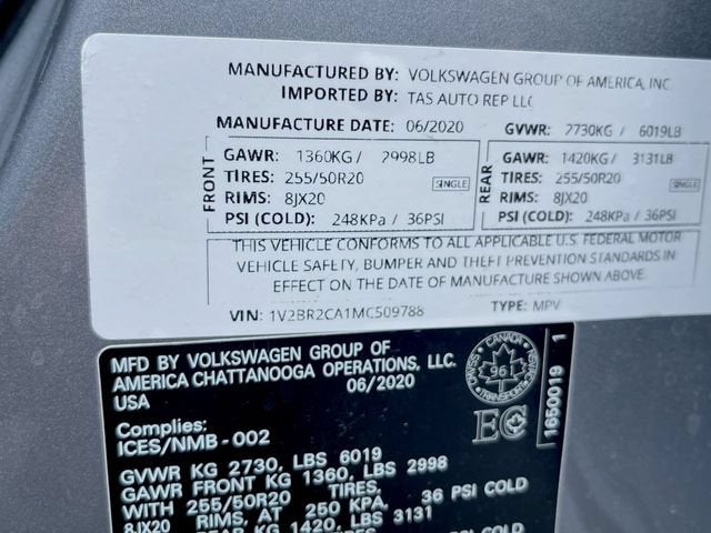2021 Volkswagen Atlas 3.6L V6 SEL