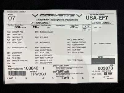 2017 Chevrolet Corvette Grand Sport Grand Sport 2LT