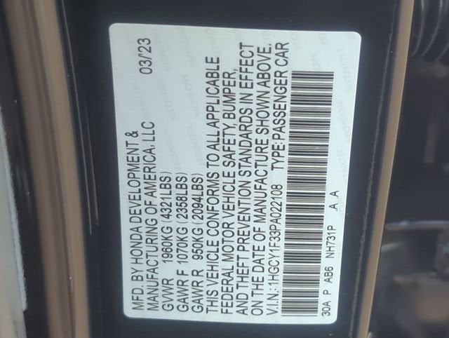 2023 Honda Accord Sedan EX
